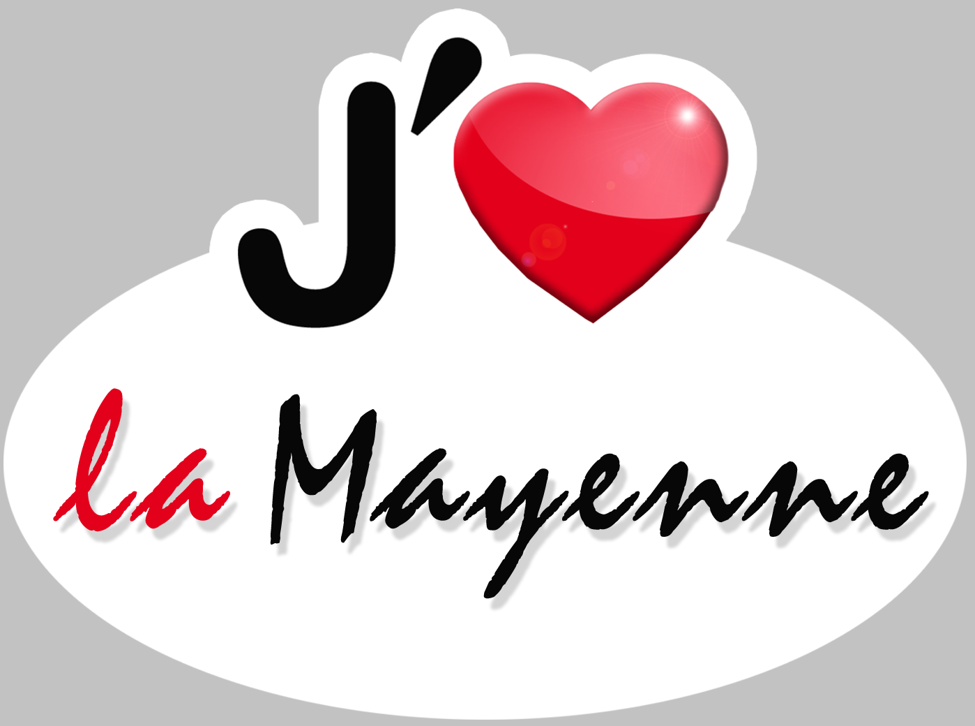 j'aime la Mayenne (5x3.7cm) - Sticker/autocollant