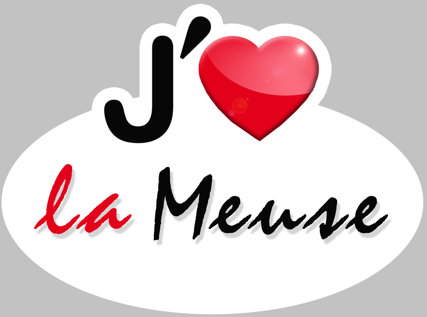 j'aime la Meuse (5x3.7cm) - Sticker/autocollant