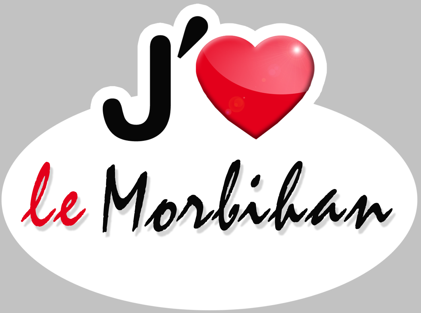 j'aime le morbihan (5x3.7cm) - Sticker/autocollant