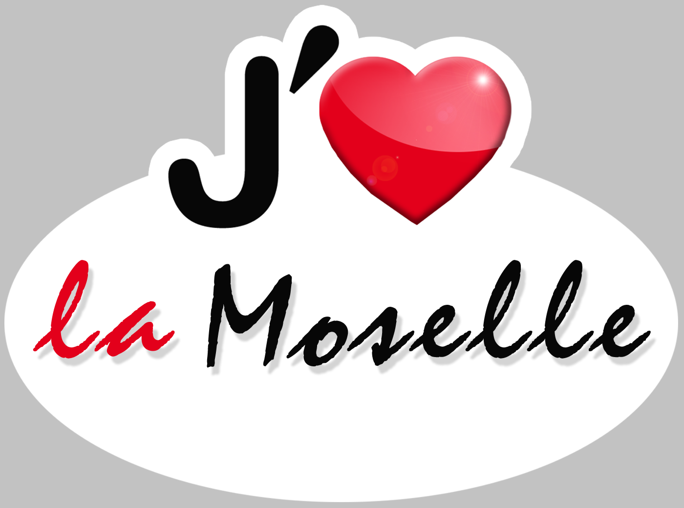 j'aime la Moselle (5x3.7cm) - Sticker/autocollant