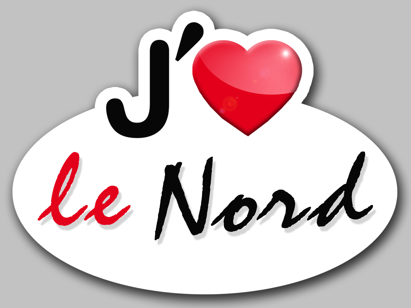 j'aime le Nord (5x3.7cm) - Sticker/autocollant