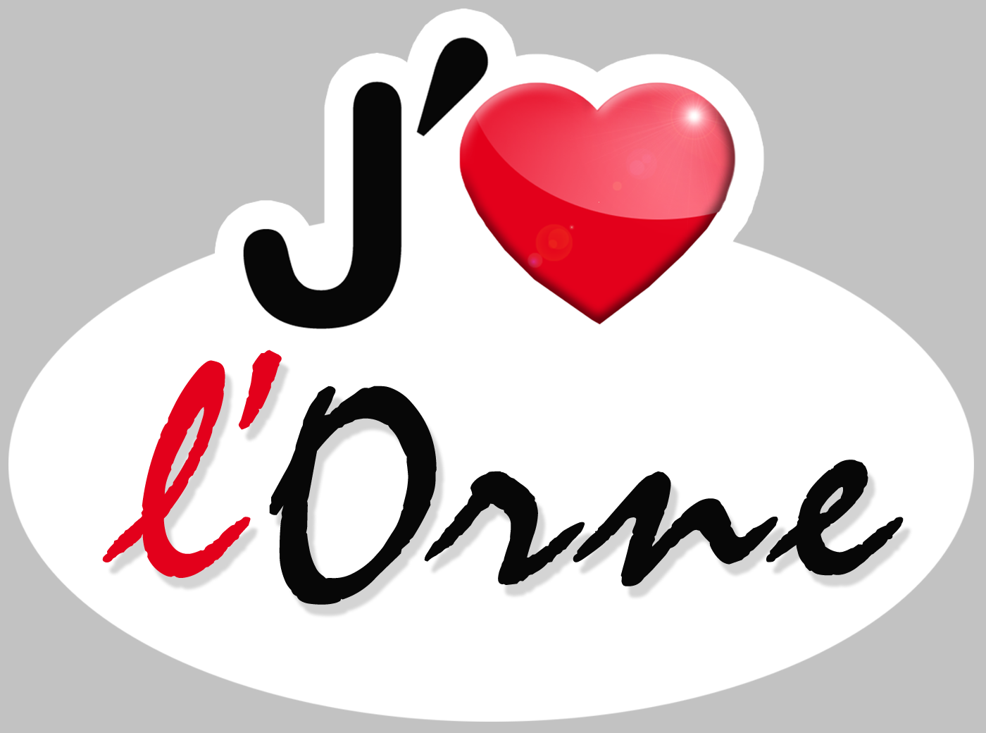 j'aime l'Orne (5x3.7cm) - Sticker/autocollant