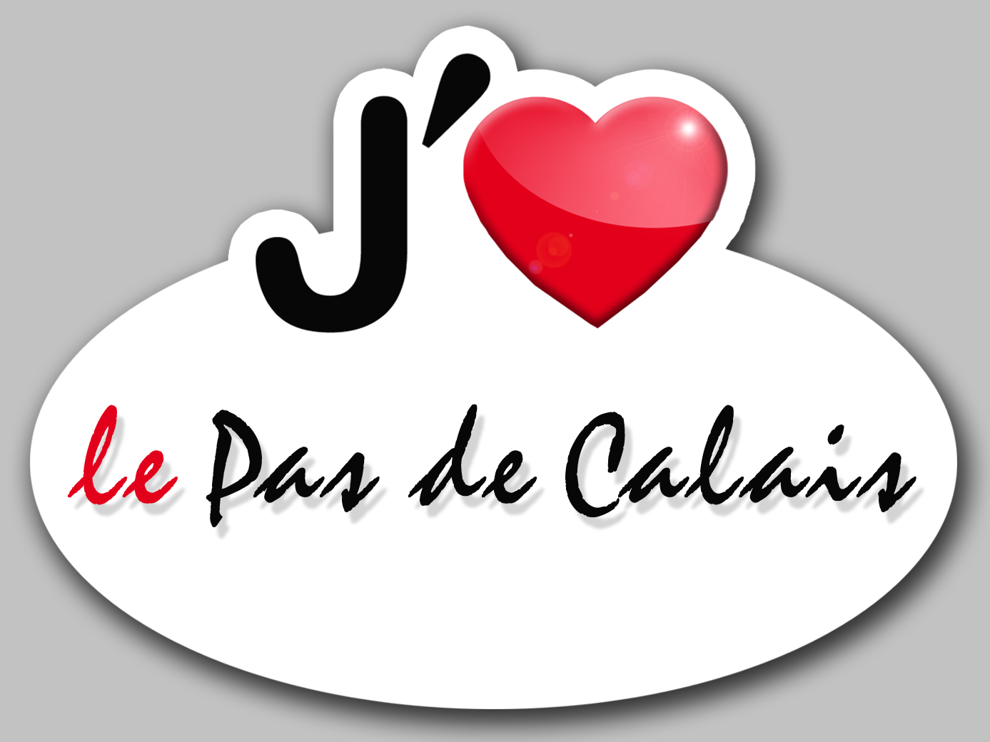 j'aime le Pas-de-Calais (5x3.7cm) - Sticker/autocollant