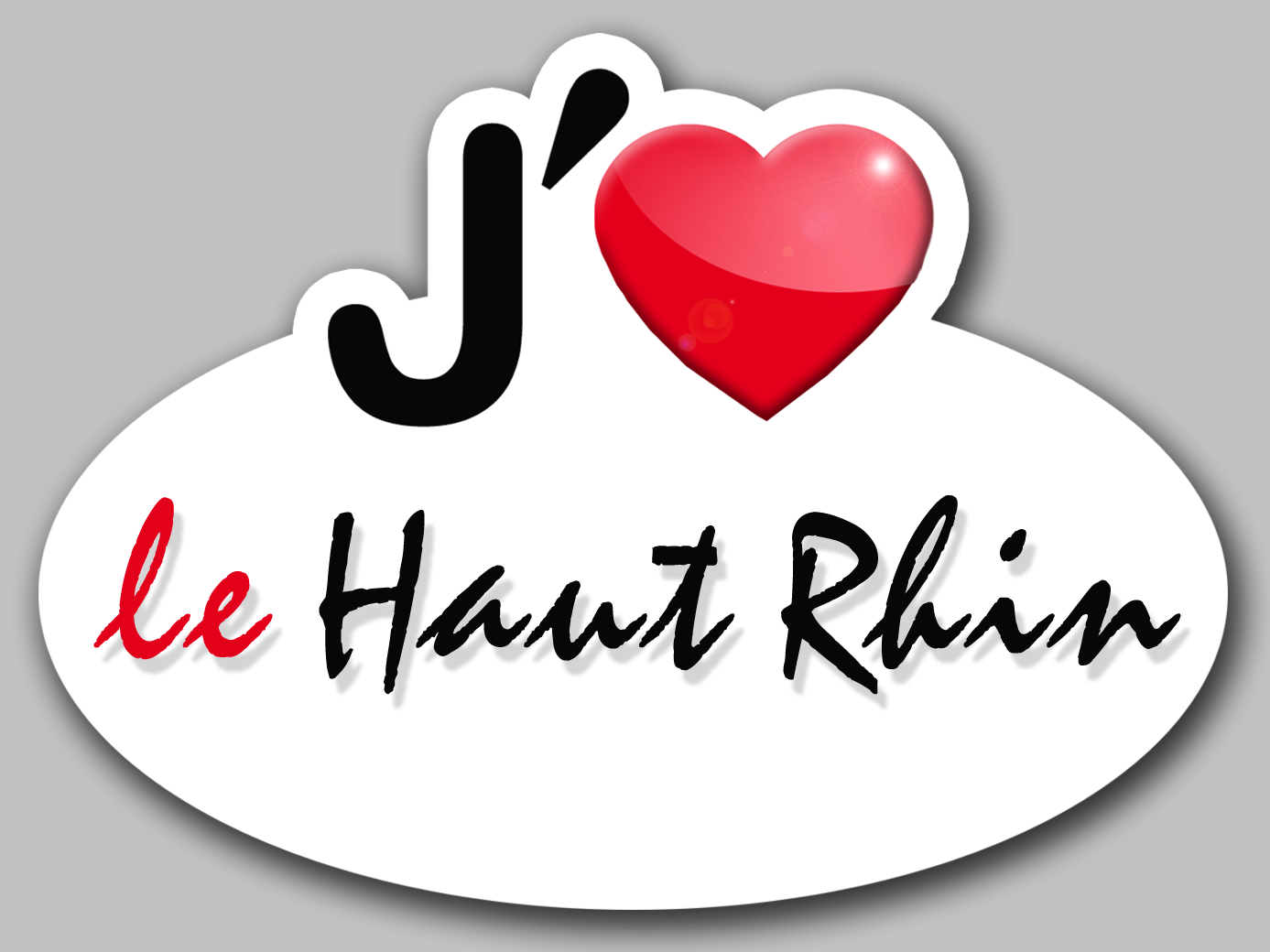 j'aime le Haut Rhin (5x3.7cm) - Sticker/autocollant