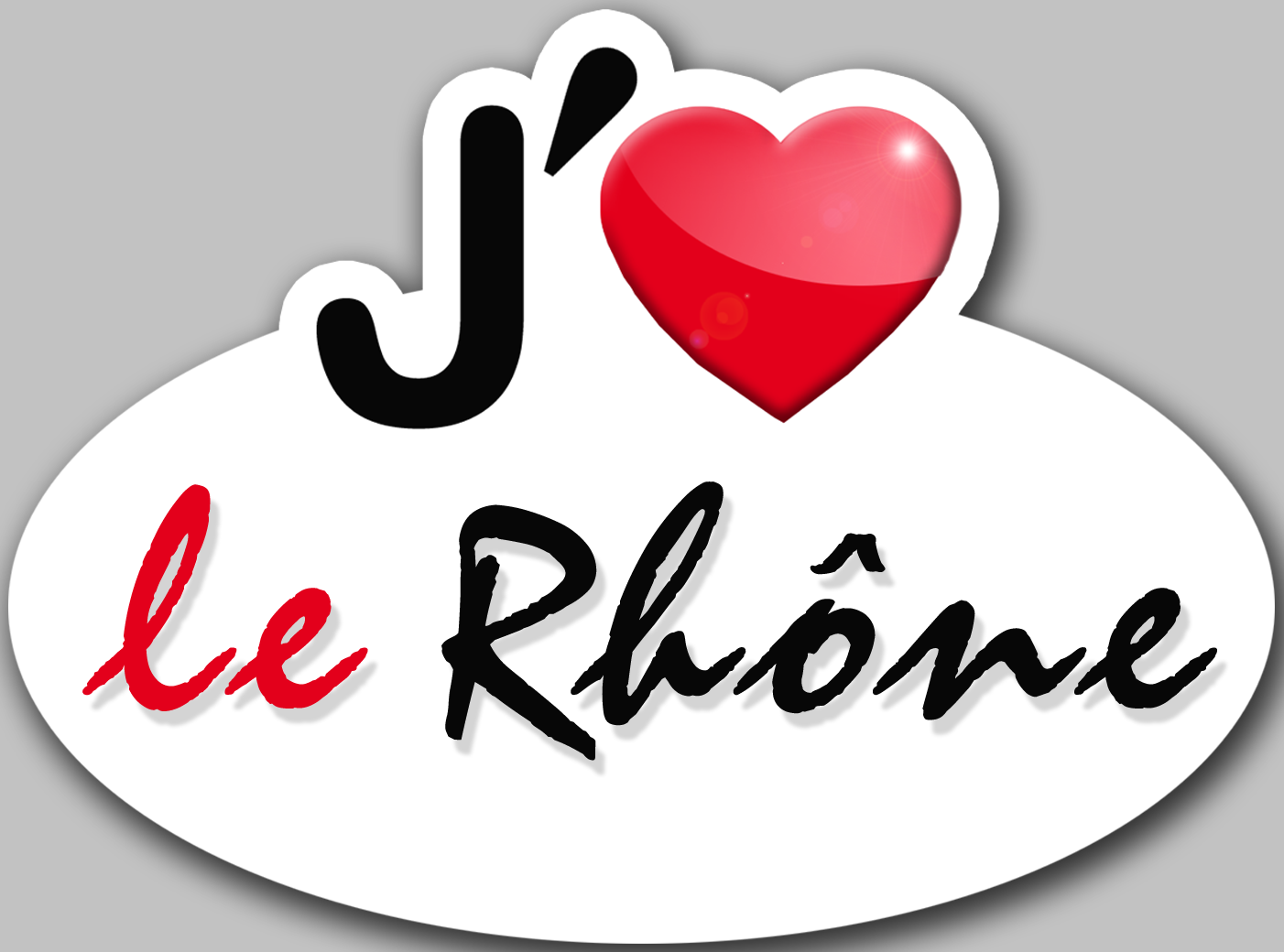 j'aime le Rhône (5x3.7cm) - Sticker/autocollant