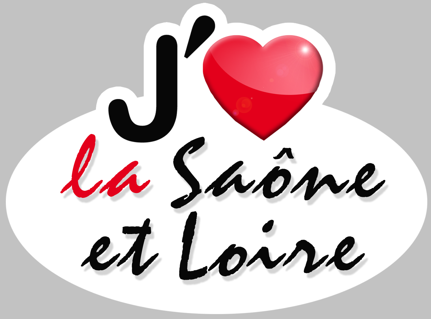 j'aime la Saône-et-Loire (5x3.7cm) - Sticker/autocollant