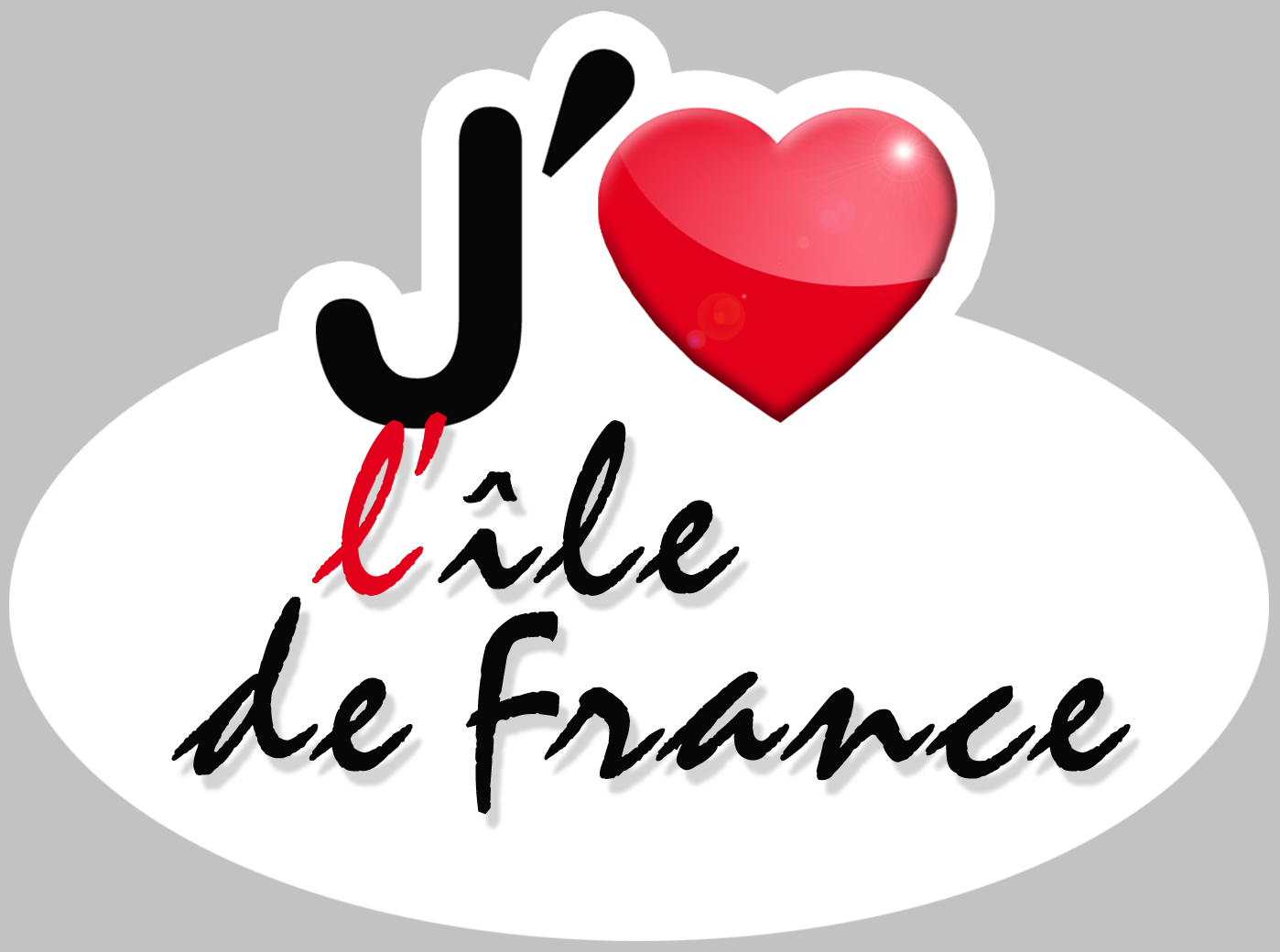 j'aime l'île de France (5x3.7cm) - Sticker/autocollant