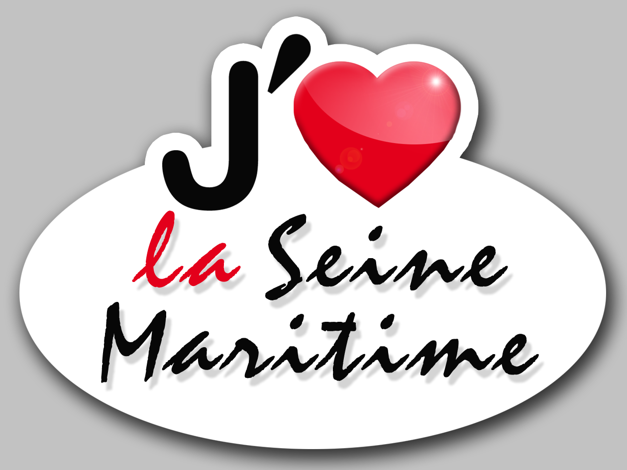 j'aime la Seine-Maritime (5x3.7cm) - Sticker/autocollant