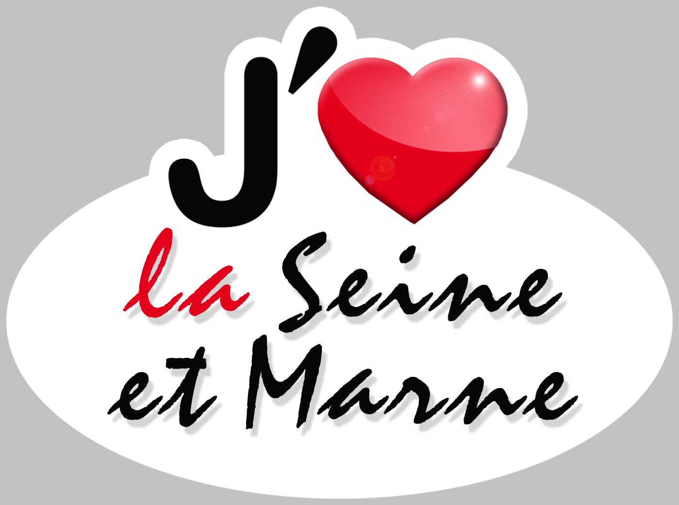 j'aime la Seine-et-Marne (5x3.7cm) - Sticker/autocollant