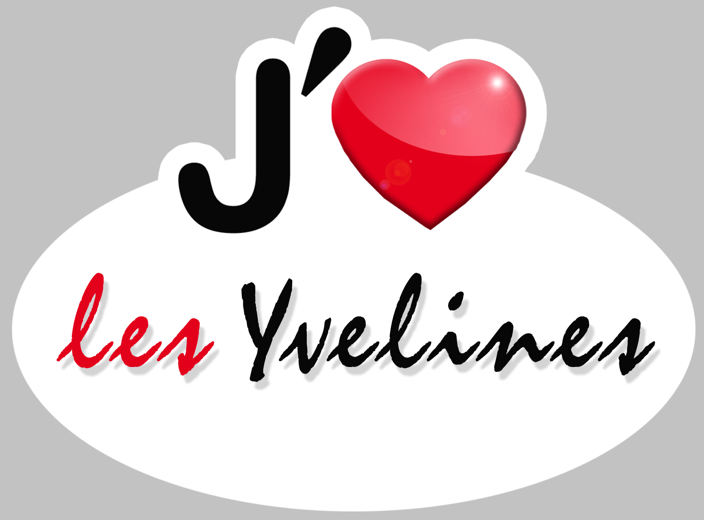 j'aime les Yvelines (5x3.7cm) - Sticker/autocollant