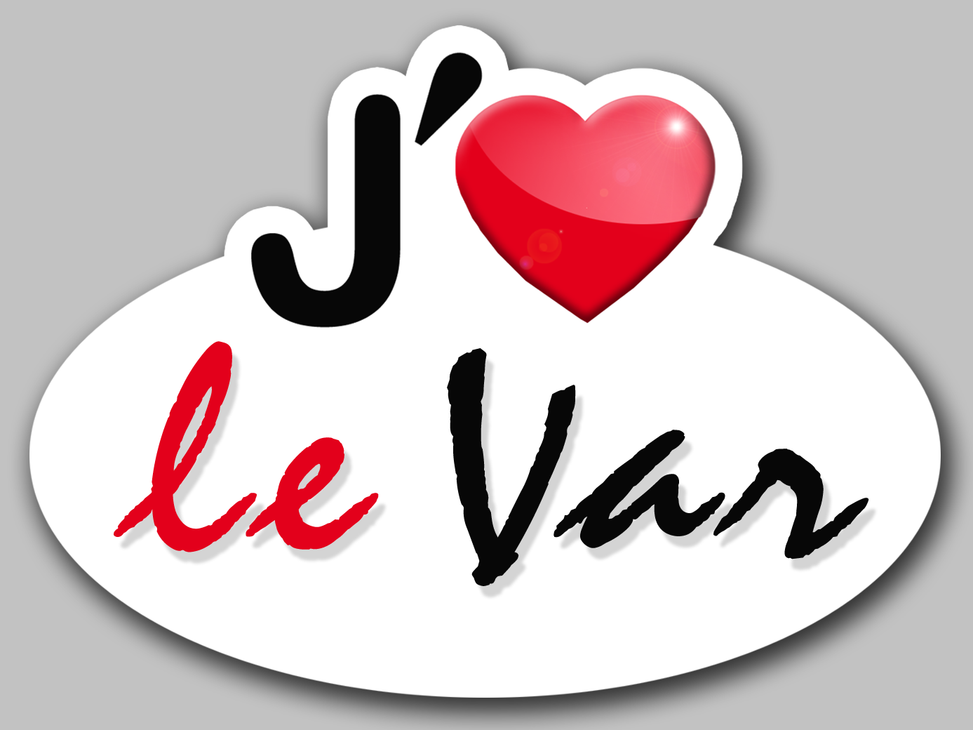 j'aime le Var (5x3.7cm) - Sticker/autocollant