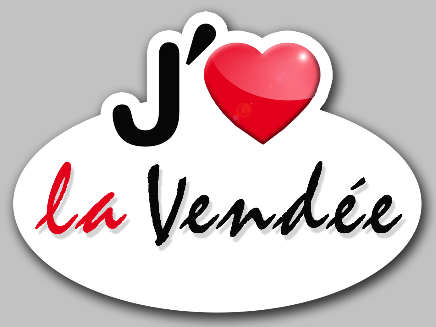 j'aime la Vendée (5x3.7cm) - Sticker/autocollant