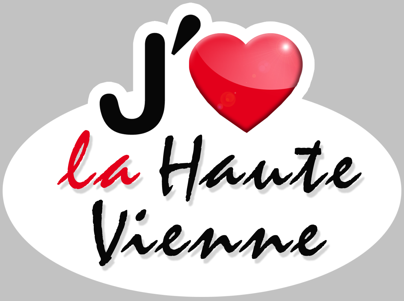 j'aime la Haute-Vienne (5x3.7cm) - Sticker/autocollant