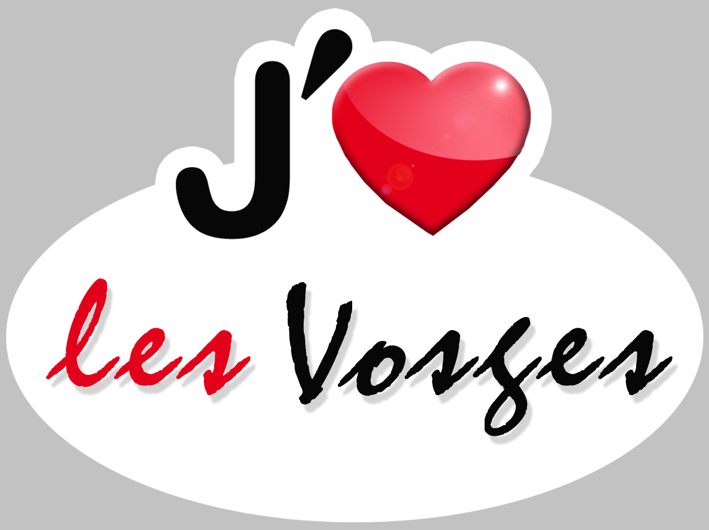 j'aime les Vosges (5x3.7cm) - Sticker/autocollant