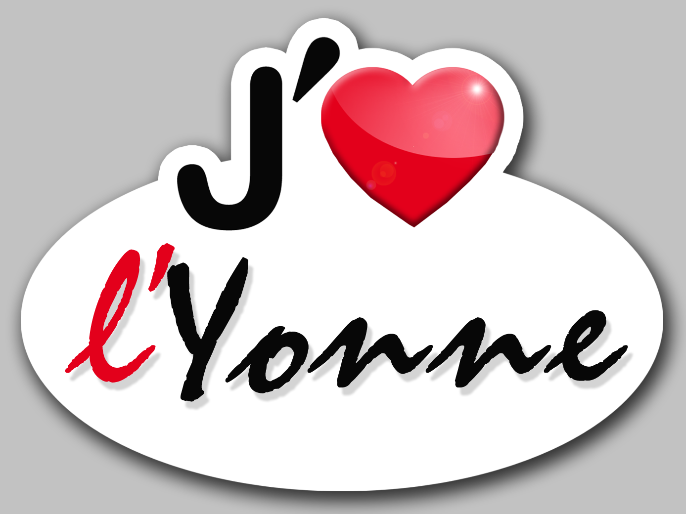 j'aime l'Yonne (5x3.7cm) - Sticker/autocollant