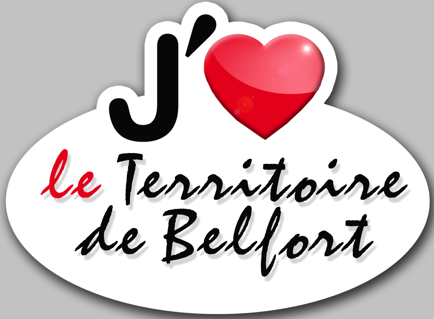 j'aime le Territoire de Belfort (5x3.7cm) - Sticker/autocollant