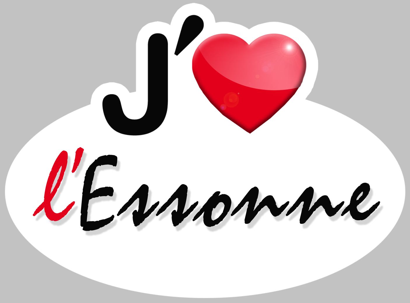 j'aime l'Essonne (5x3.7cm) - Sticker/autocollant