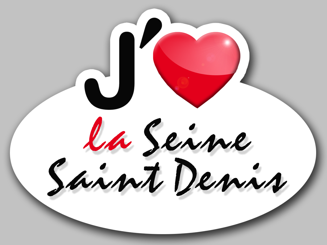 j'aime la Seine-Saint-Denis (5x3.7cm) - Sticker/autocollant