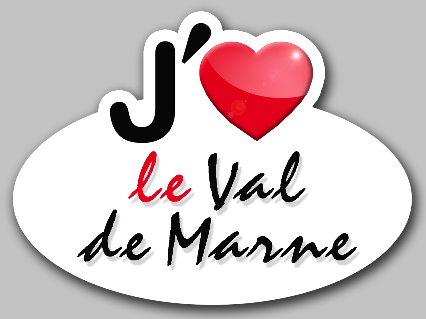 j'aime le Val-de-Marne (5x3.7cm) - Sticker/autocollant