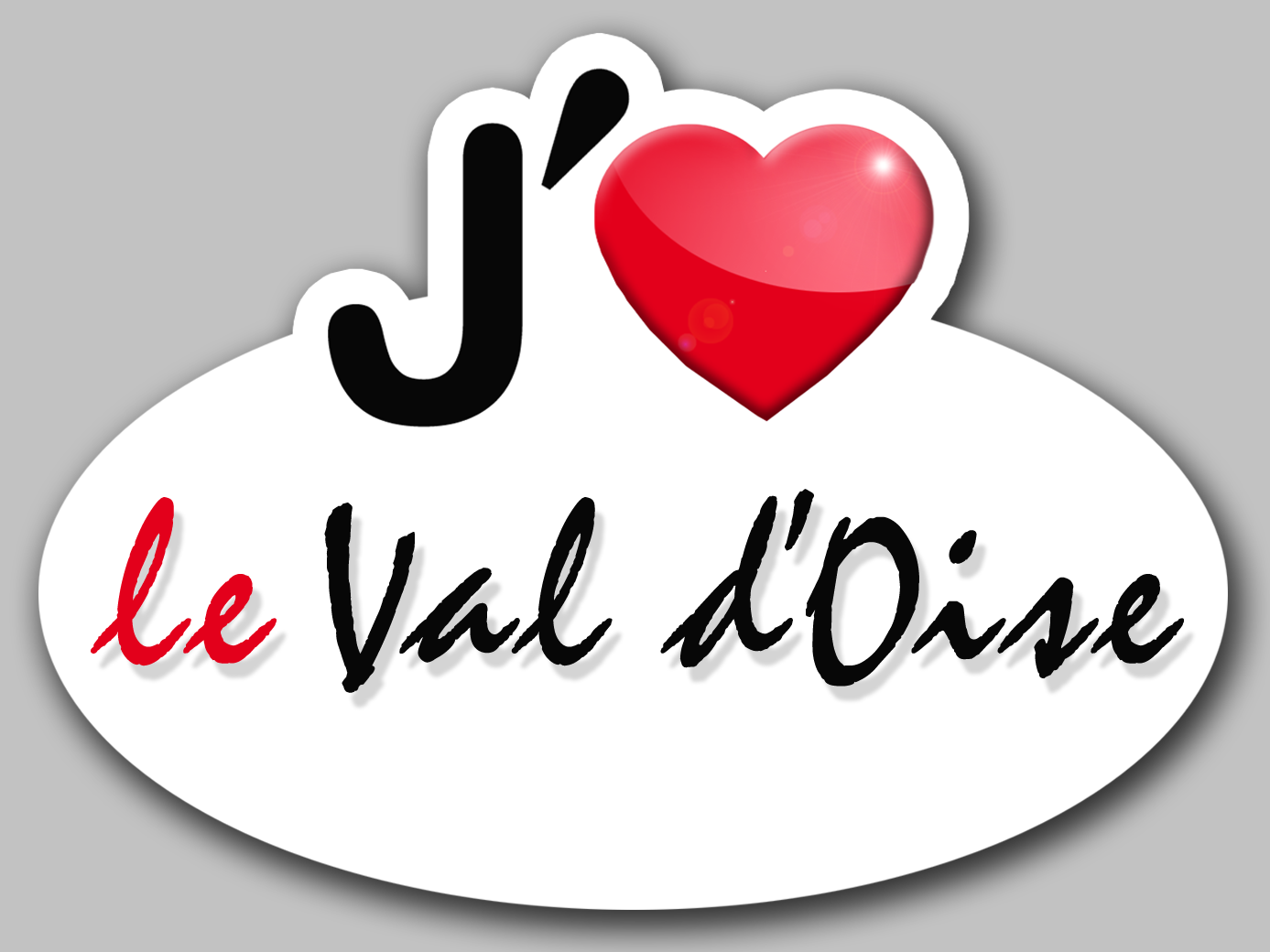 j'aime le Val-d'Oise (5x3.7cm) - Sticker/autocollant