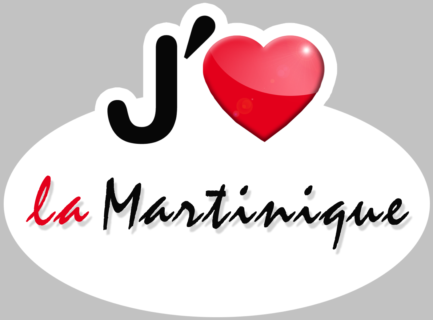 j'aime la Martinique (5x3.7cm) - Sticker/autocollant