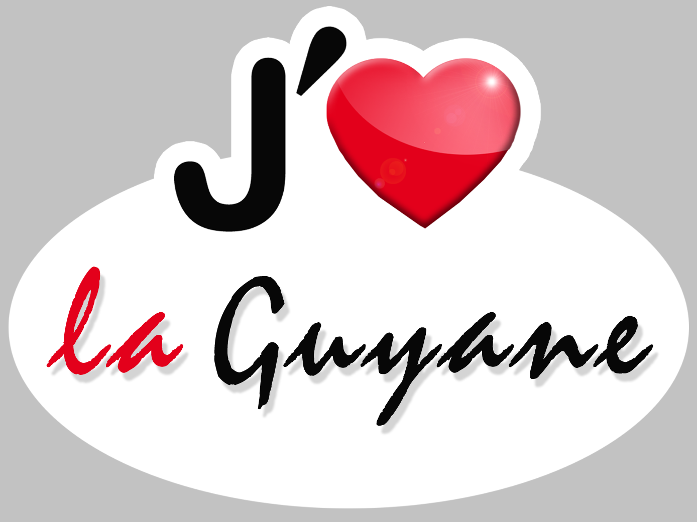 j'aime la Guyane (5x3.7cm) - Sticker/autocollant