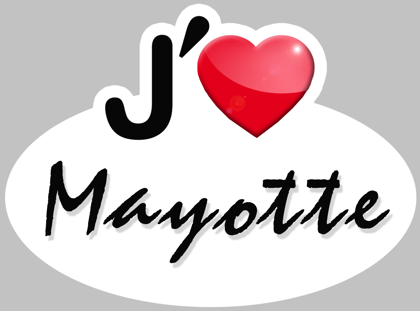 j'aime Mayotte (5x3.7cm) - Sticker/autocollant