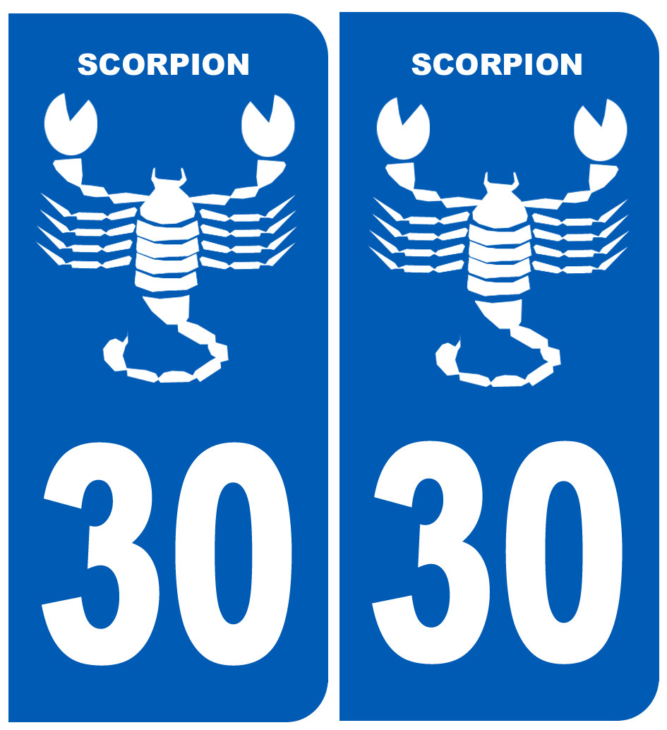 immatriculation scorpion 30 Gard - Sticker/autocollant