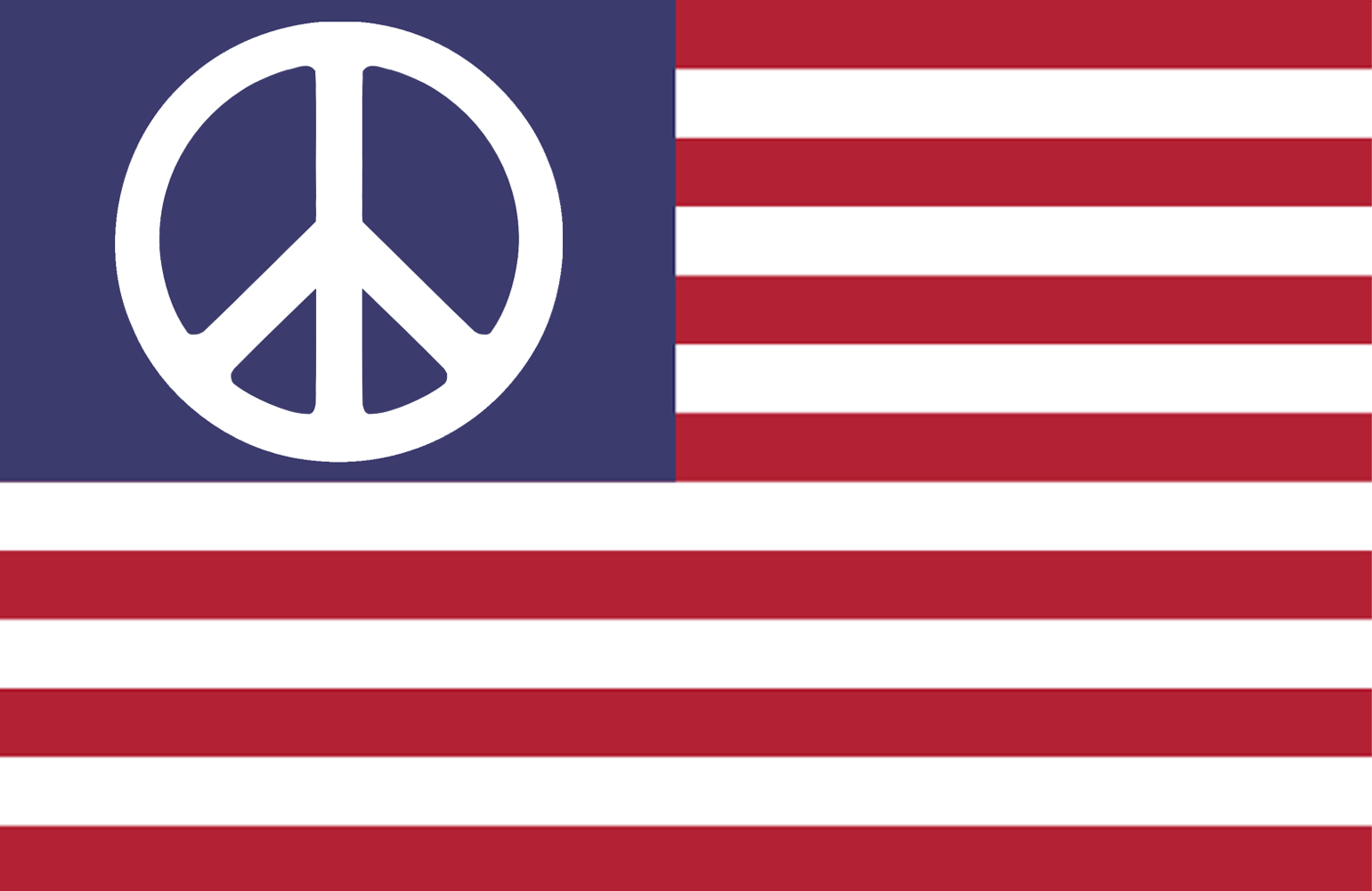 Drapeau peace US - 5x3.3cm - Sticker/autocollant