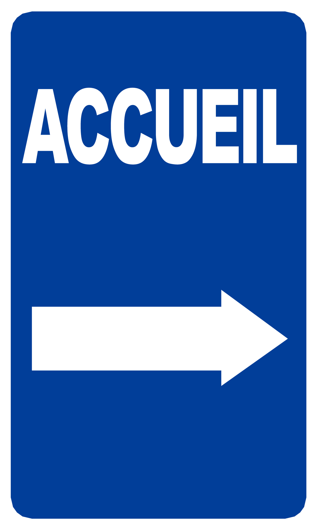 Accueil fléchage vers la droite (20x12cm) - Sticker/autocollant