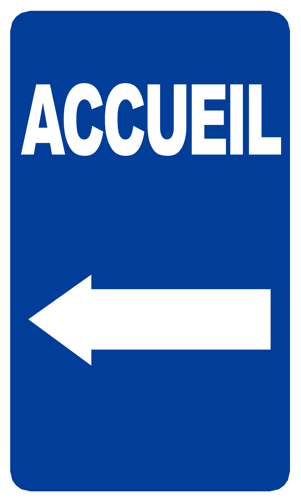 Accueil fléchage vers la gauche (25x15cm) - Sticker/autocollant