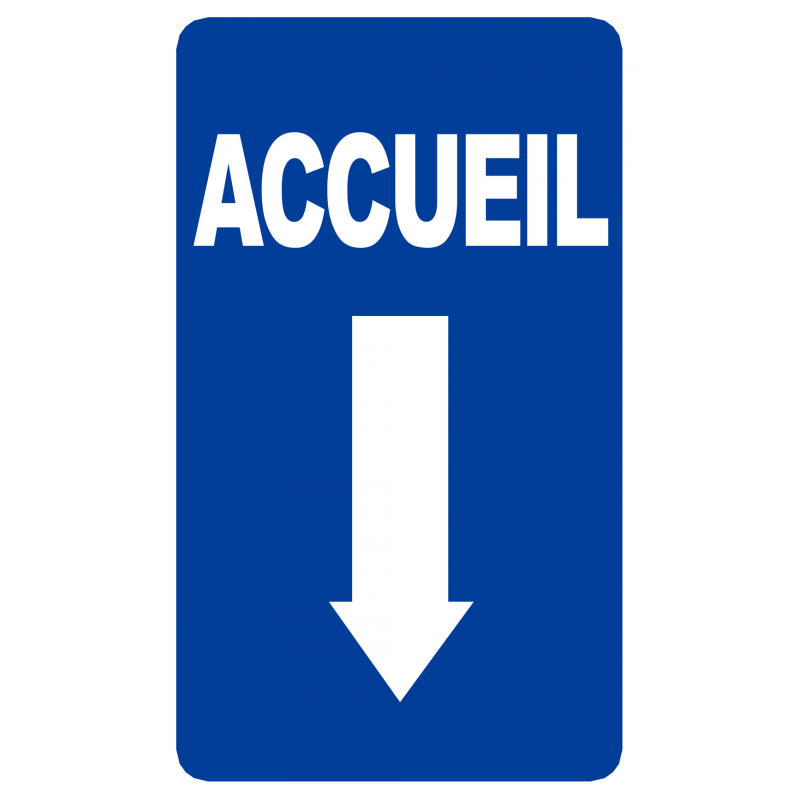 Accueil fléchage vers le bas (20x12cm) - Sticker/autocollant