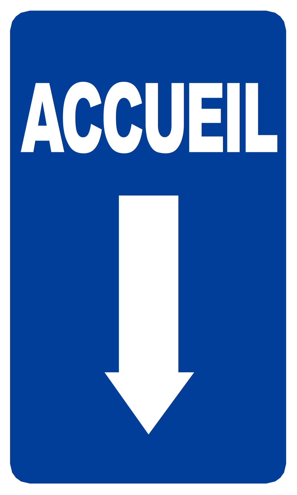 Accueil fléchage vers le bas (20x12cm) - Sticker/autocollant