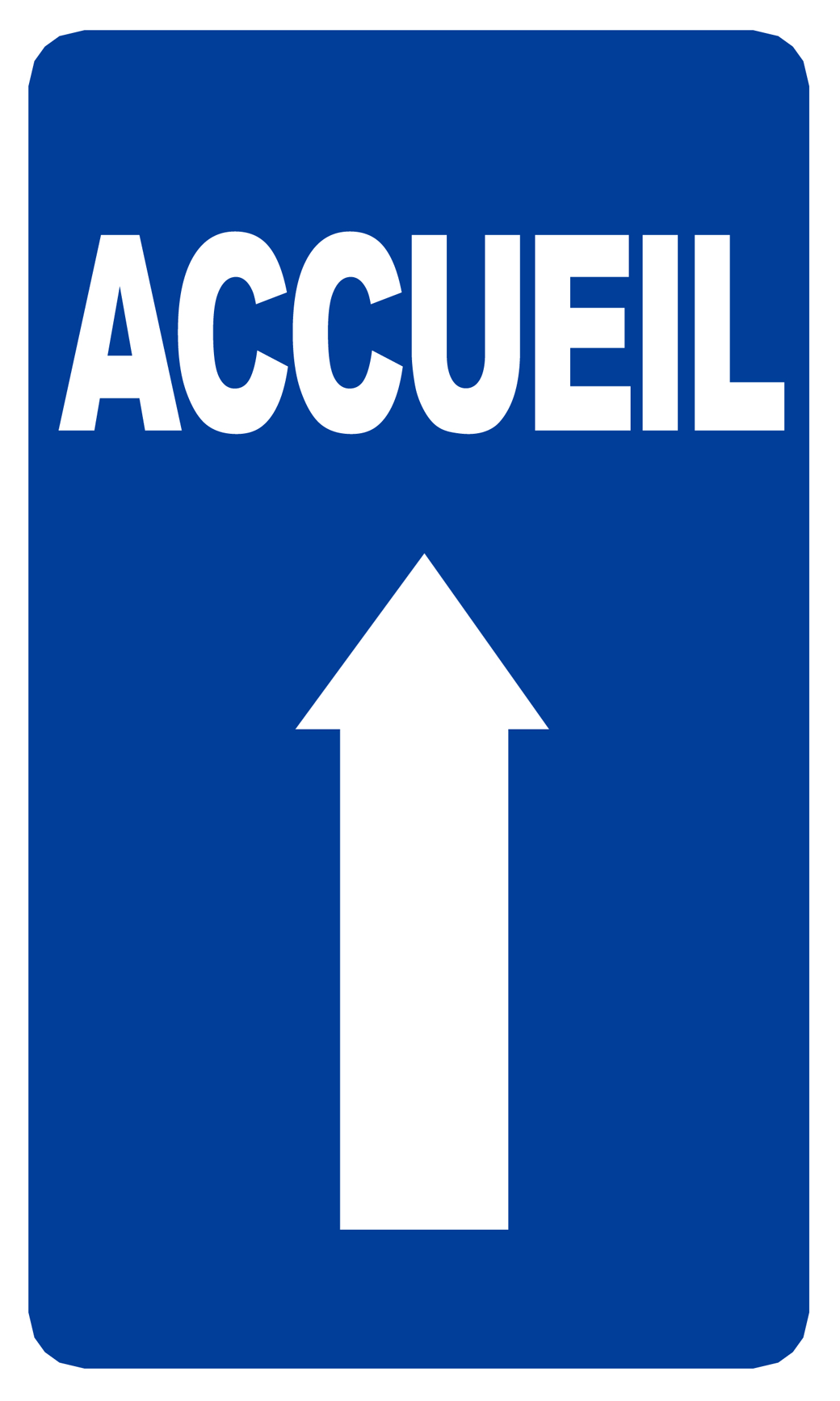 Accueil fléchage vers le haut (20x12cm) - Sticker/autocollant