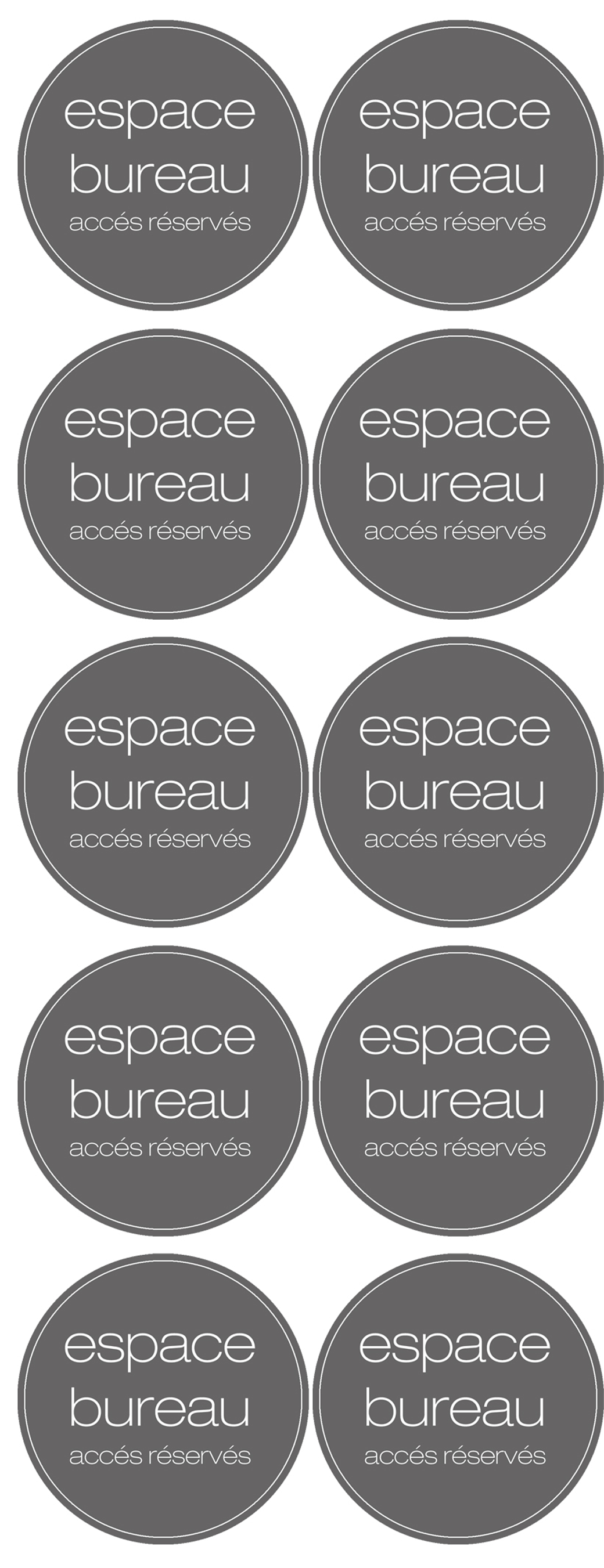 bureau rond (10 stickers de 5cm) - Sticker/autocollant