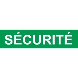 sécurité vert (29x7cm) - Sticker/autocollant