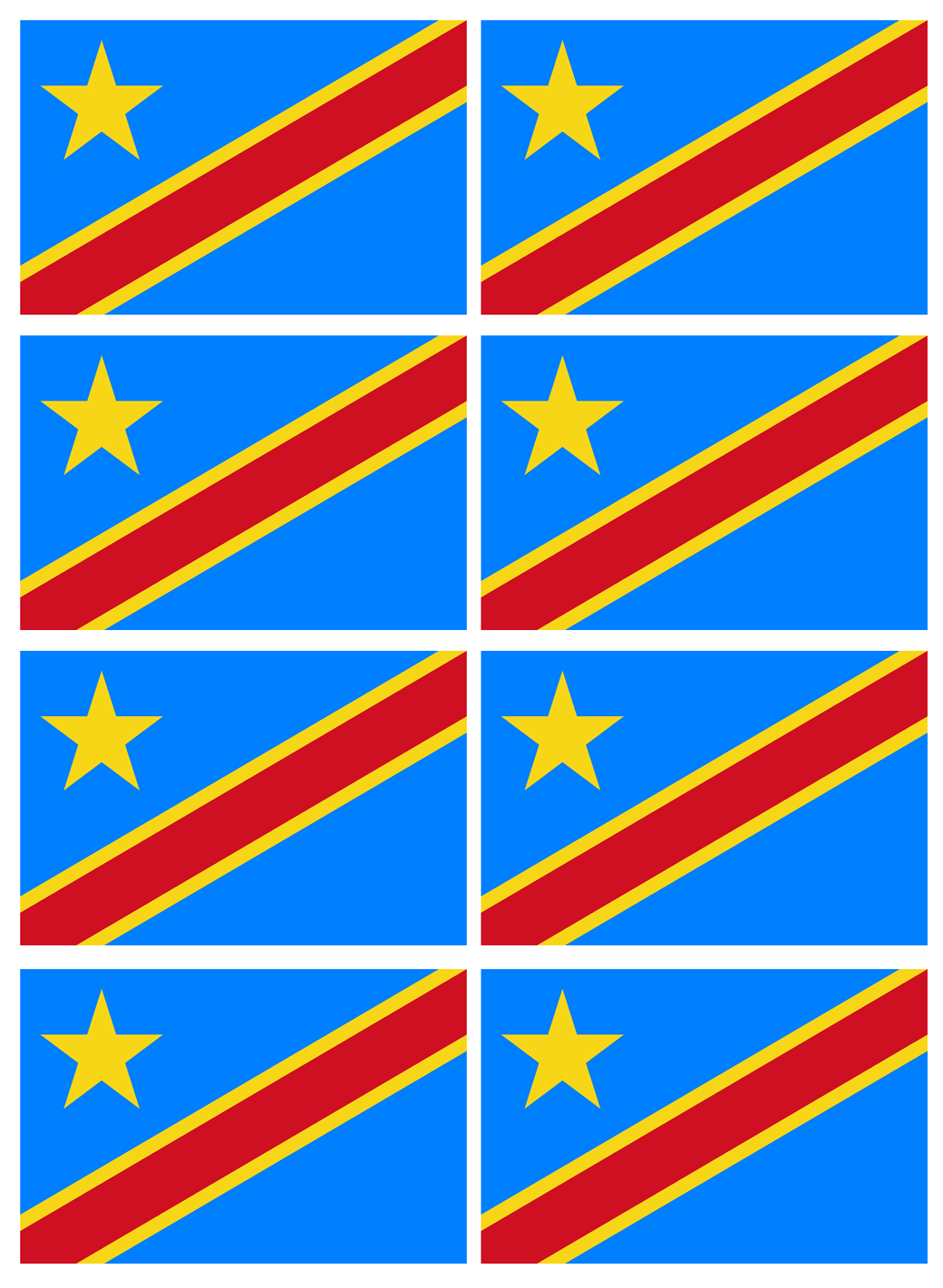 Drapeau République démocratique du Congo (8 fois 9.5x6.3cm) Sticker/autocollant