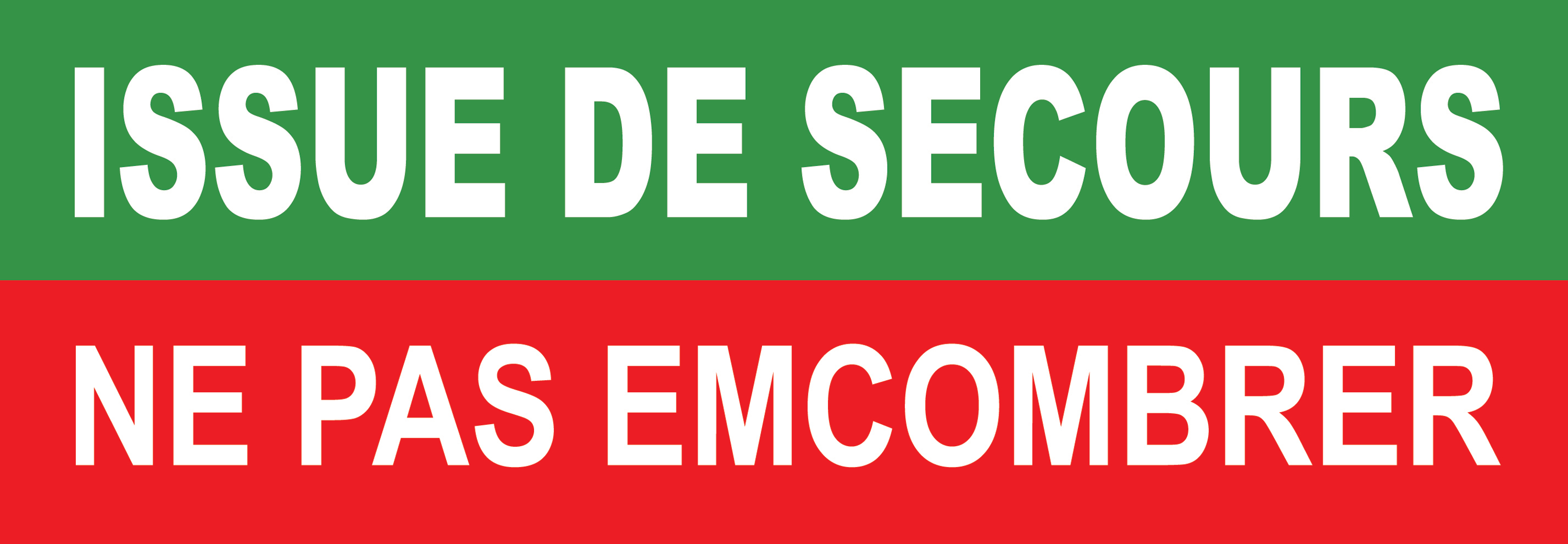 Issue de secours ne pas encombrer (29x10cm) - Sticker/autocollant