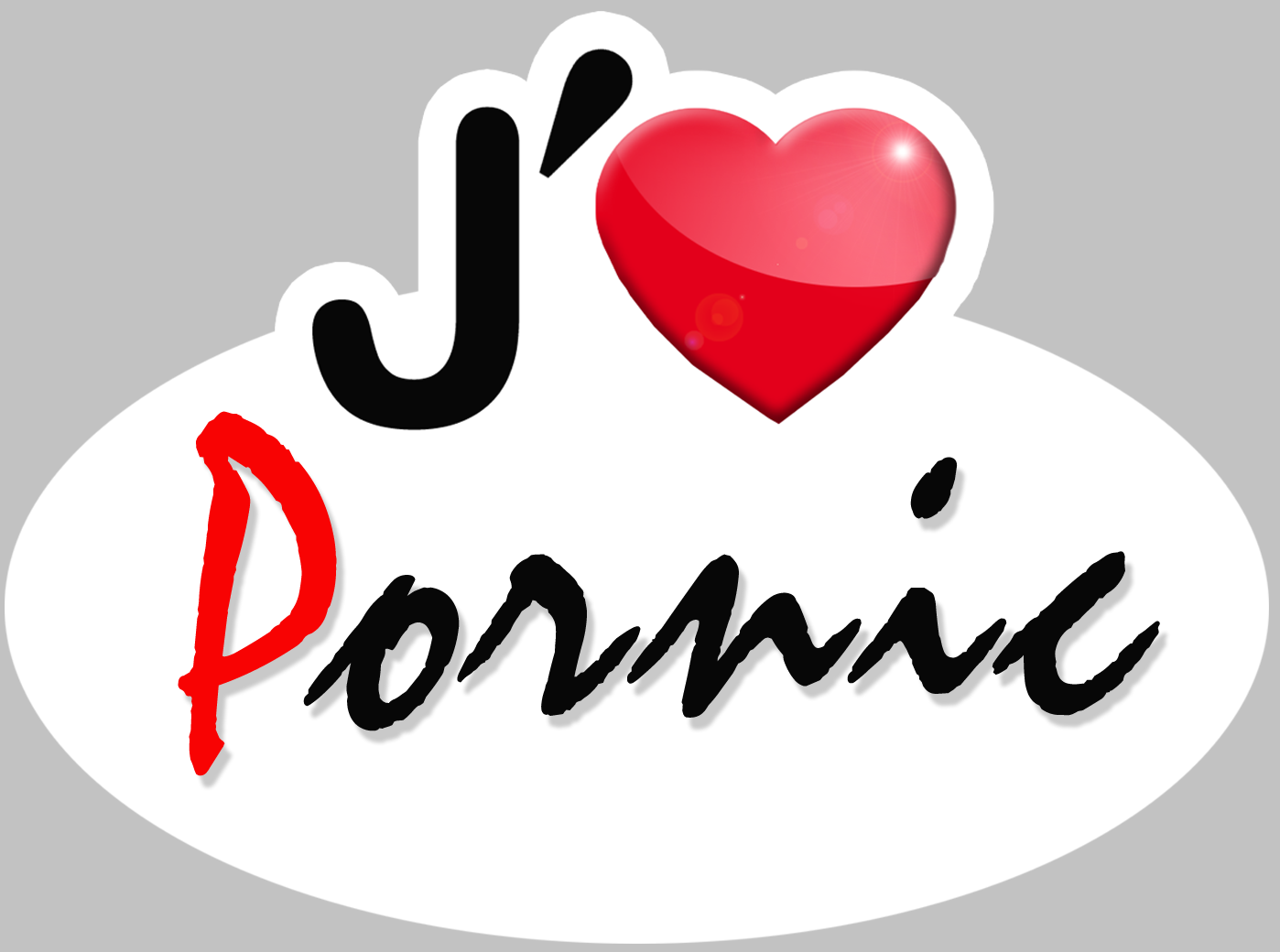 j'aime Pornic - 15x11cm - Sticker/autocollant