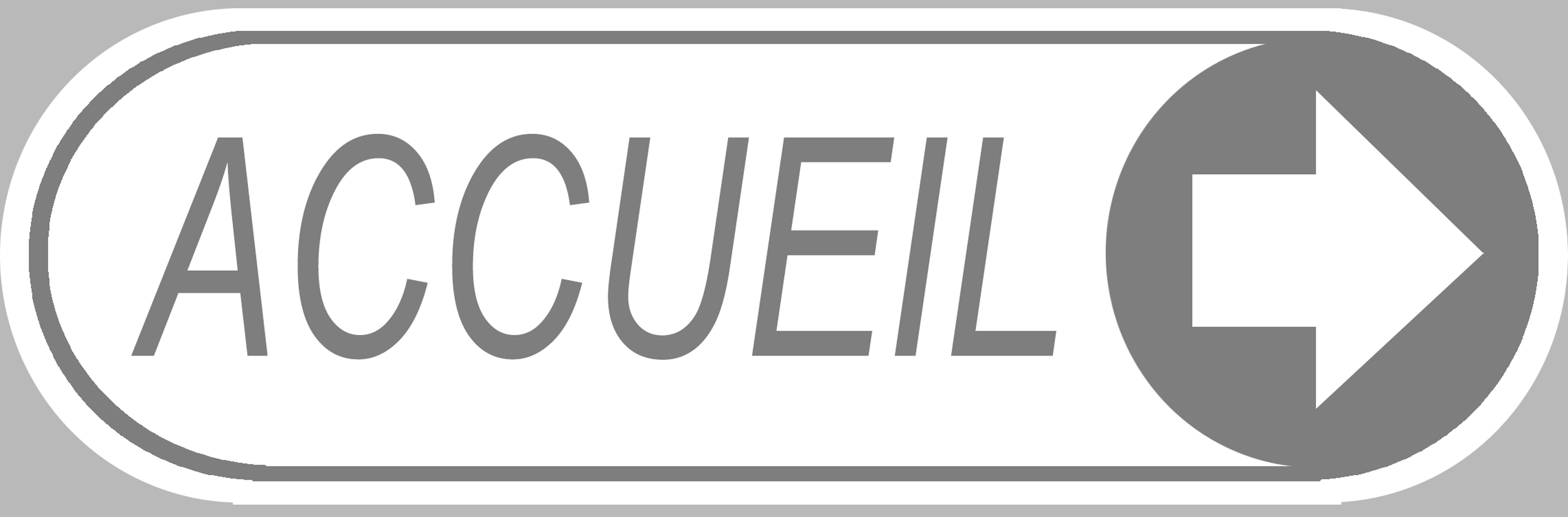 Accueil blanc directionnel droite (29x9cm) - Sticker/autocollant