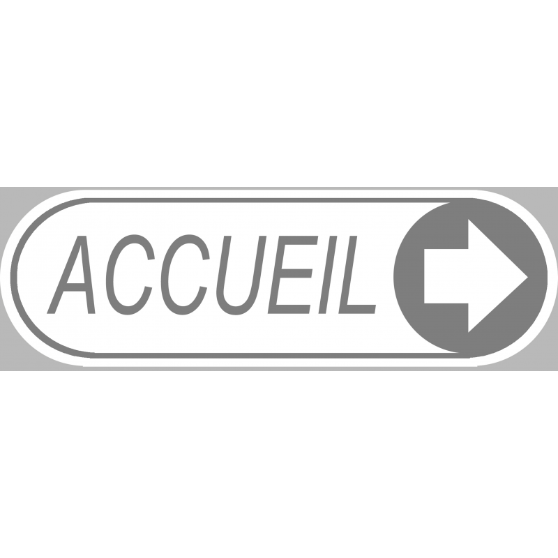 Accueil blanc directionnel droite (19x6cm) - Sticker/autocollant