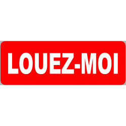 Louez-moi fond rouge (29.5x10.5cm) - Sticker/autocollant