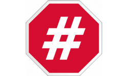 hashtag stop (20x20cm) - Sticker/autocollant