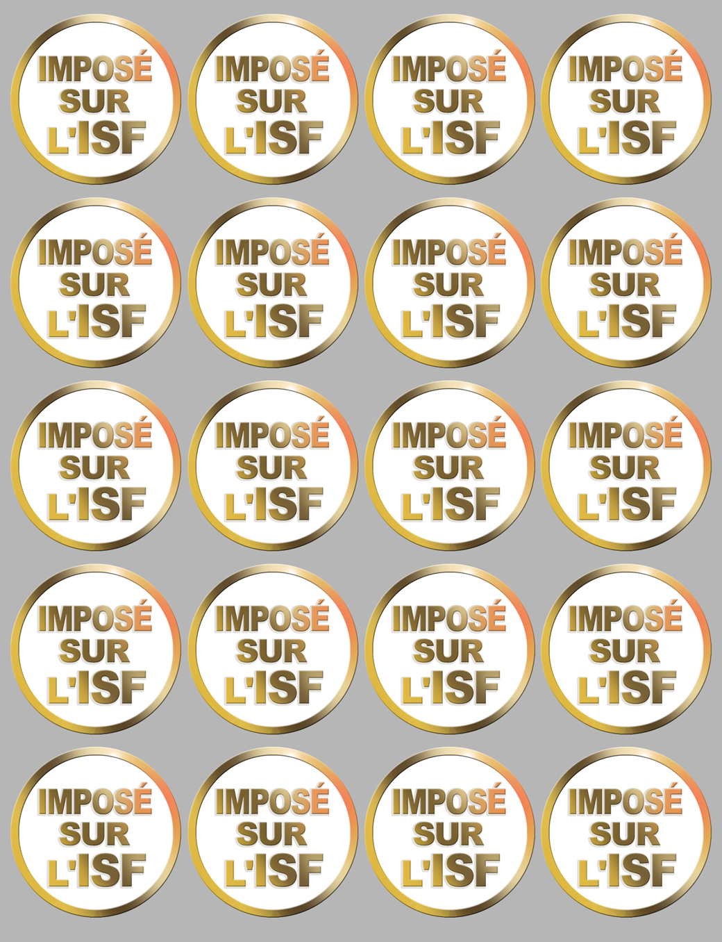 Imposé sur l'ISF (20 stickers de 5x5cm) - Sticker/autocollant