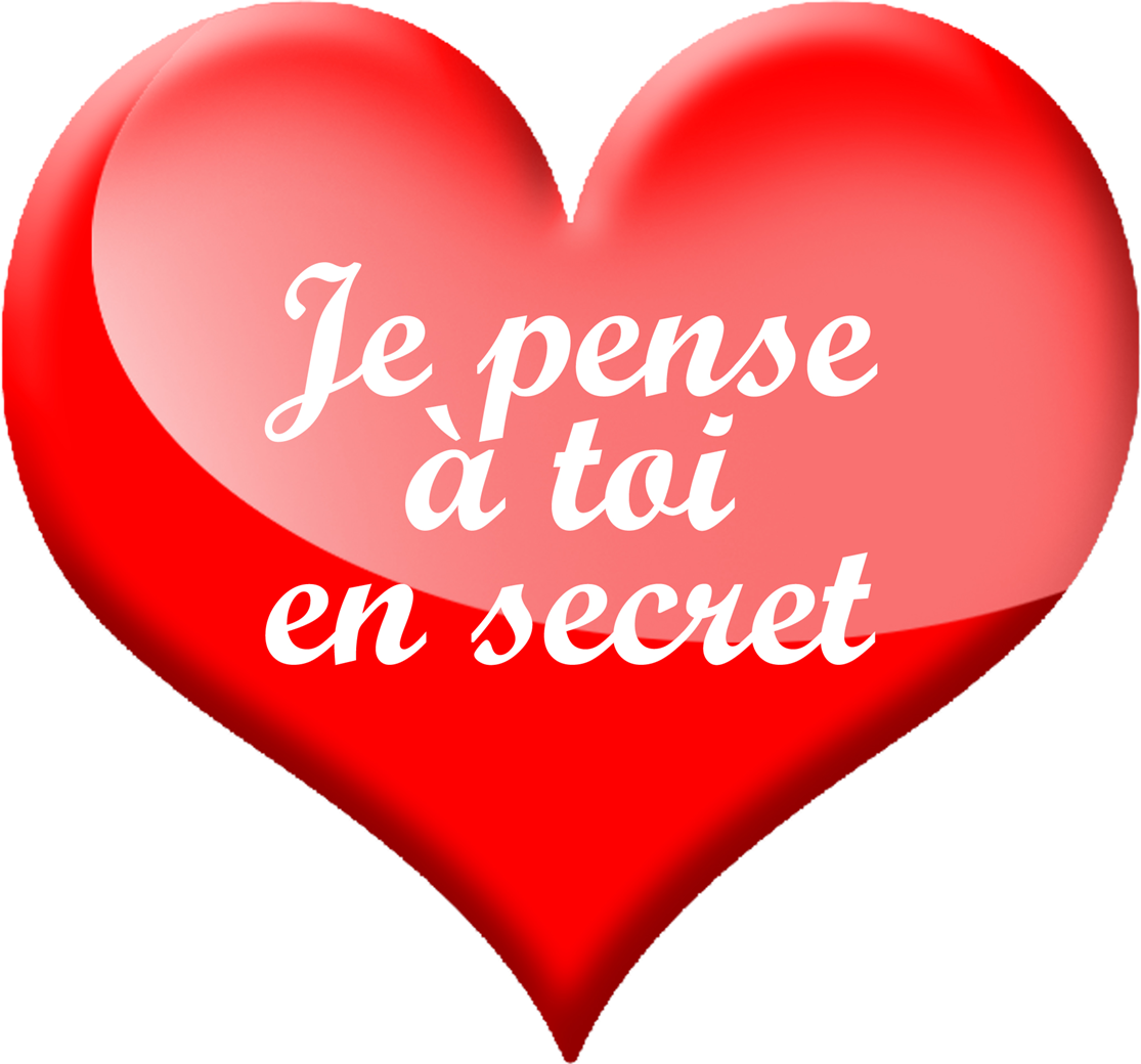 Je pense à toi en secret (20x18.5cm) - Sticker/autocollant