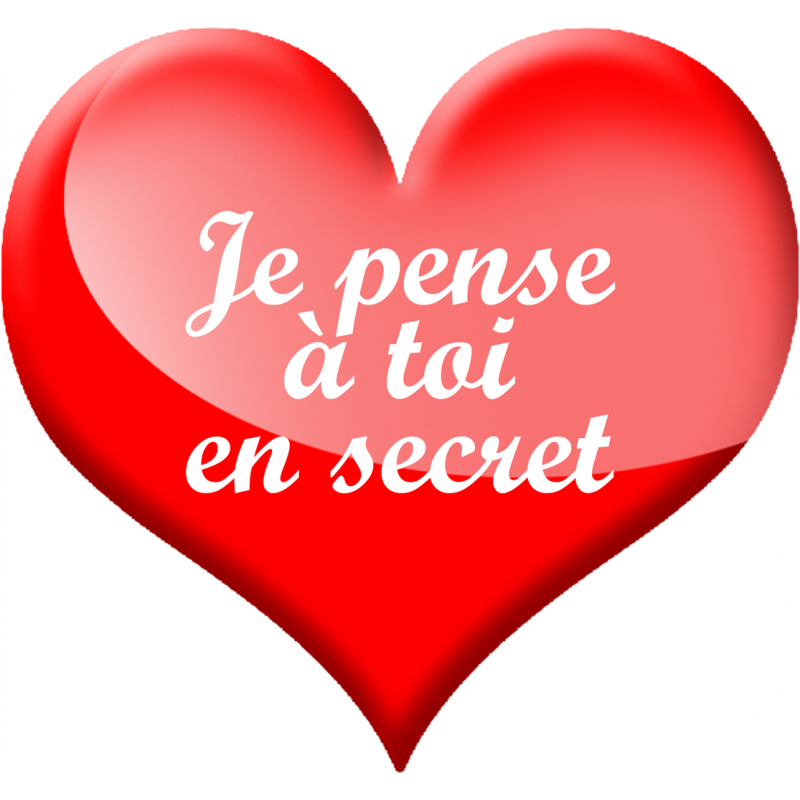 Je pense à toi en secret (10x9.2cm) - Sticker/autocollant