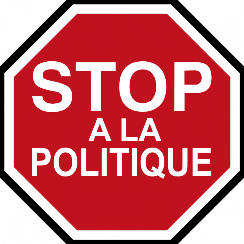 STOP à la politique (5x5cm) - Sticker/autocollant