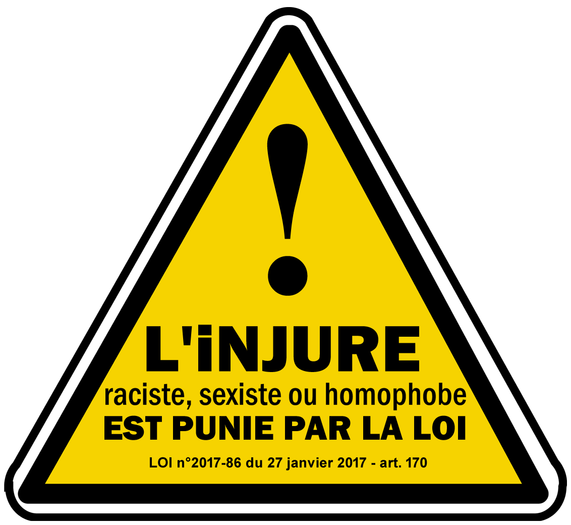 Injure racial sexiste homophobe (20x18.2cm) Sticker/autocollant