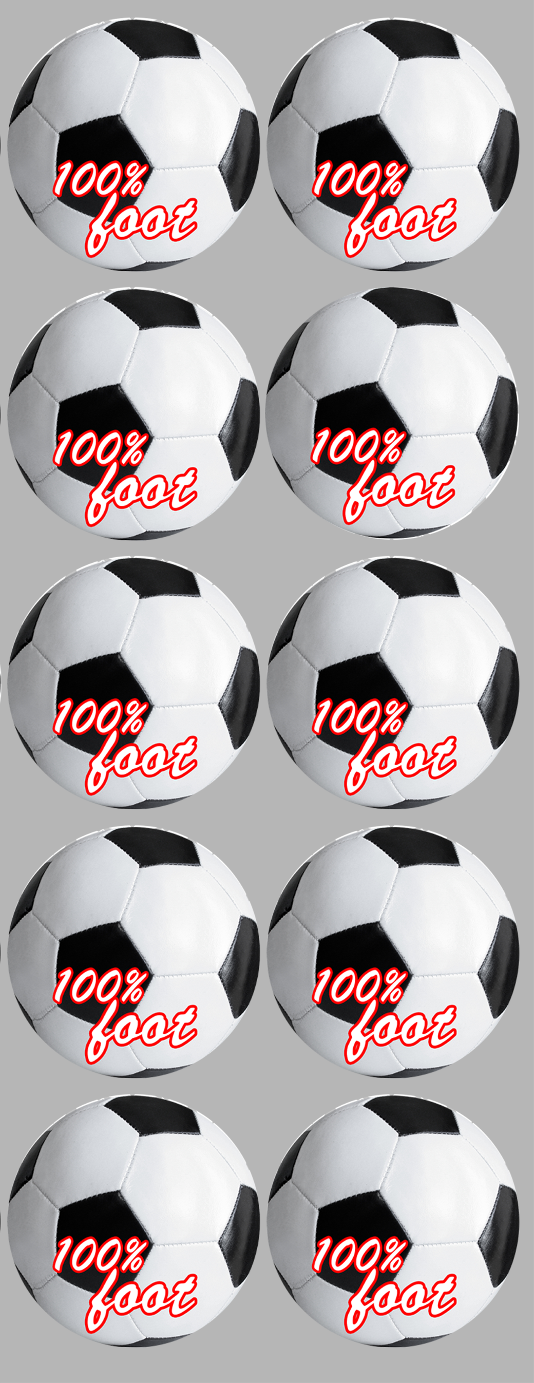 Football (10 fois 5cm) - Sticker/autocollant