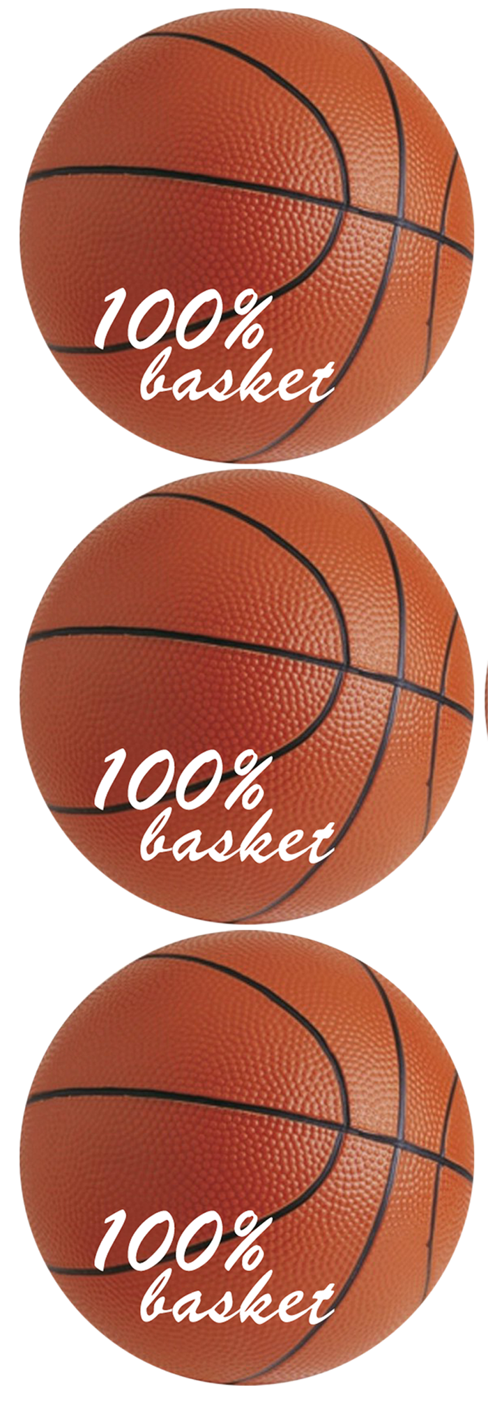 Ballons Basket-Ball (3stickers de 9cm) - Sticker/autocollant